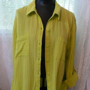 Chico's Oversized Lime Green/Yellow Top